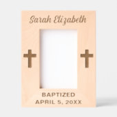 バプティスクロス名前をカスタムすると日付 レーザー彫刻フレーム (正面)