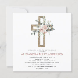 バプティスグリーンダスティピンクローズクロス 招待状