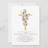 バプティスグリーンリージュダスティピンクローズクロス招待状 招待状 (正面)