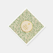 バプティスグリーン離れフェイク金ゴールドウィローBough Morris スタンダードカクテルナプキン (角)