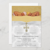 バプティスシルバーバラと写真 招待状 (正面/裏面)