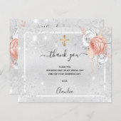 バプティスシルバーバラ金ゴールド写真サンキューカード (正面/裏面)