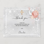 バプティスシルバーバラ金ゴールド写真サンキューカード (正面)