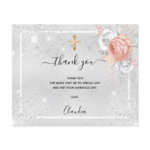 バプティスシルバーバラ金ゴールド写真サンキューカード