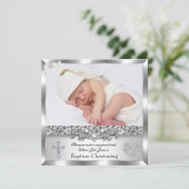 バプティスシルバーフォトハートクロスボーイフレンド 招待状 (スタンド正面)