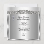 バプティスシルバーフォトハートクロスボーイフレンド 招待状 (裏面)