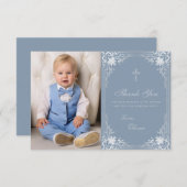 バプティスダスティブルーヴィンテージエレガントボーイ写真 サンキューカード (正面/裏面)