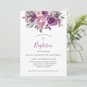 バプティスダスティマウヴパープルボタニカル《キリスト教》洗礼式や命名式 招待状 (スタンド正面)