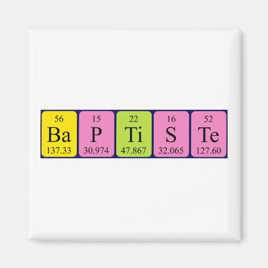バプティスト周期表名磁石 マグネット (正面)