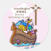 バプティスノアの箱舟の孫パーソナライズされた ラウンドシール (正面)