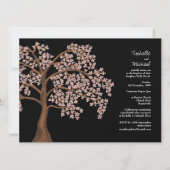 バプティスピンクさくらんぼブロッサムツリー絵画ズ 招待状 (裏面)