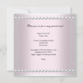 バプティスピンクティアラシルバーホワイトパールダイヤモンド 招待状 (裏面)
