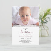 バプティスフォトガールエレガントグリッター招待状 招待状 (スタンド正面)