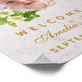 バプティスフォトガールホワイトリリー金ゴールドウェルカムサイン ポスター (角)