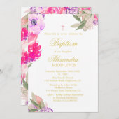 バプティスフォトフローラバラ招待状 招待状 (正面/裏面)