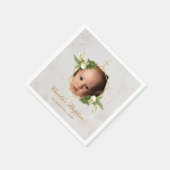 バプティスフォトマーブルフローラカラリリー金ゴールド スタンダードカクテルナプキン (角)