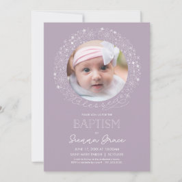 バプティスフォト招待状ベビーガール写真招待状 招待状