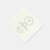 バプティスブルーアンドグリーンリーフリース スタンダードカクテルナプキン (角)