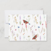 バプティスブルーコーンフラワー&ウィートバタフライ写真 サンキューカード (裏面)