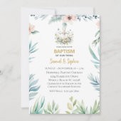 バプティスブルーピンクフローラクロスツインズ 招待状 (正面)