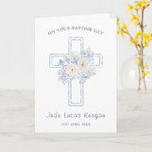 バプティスブルーフローラクロス カード (黄色い花)