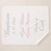 バプティスベビーガールピンクスターラトルミディアム シェルパブランケット (正面(横))