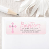 バプティスホワイトピンククロスガール差出人住所 ラベル (インサイチュ)