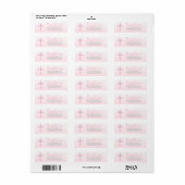 バプティスホワイトピンククロスガール差出人住所 ラベル (フルシート)