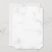 バプティスホワイトマーブル金ゴールドクロススクリプトボーイ 招待状 (裏面)