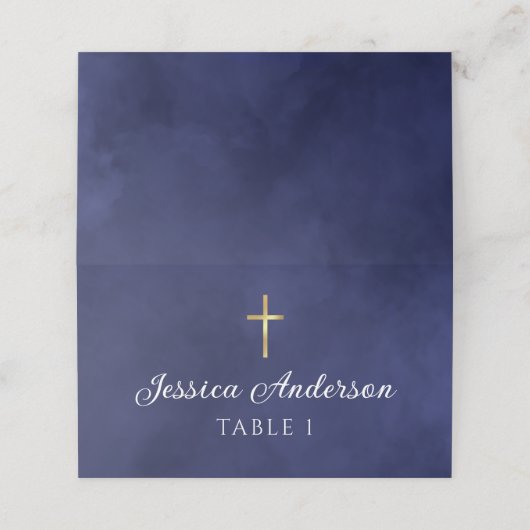 バプティスボーイエレガントブ王室のルーウォーター色 プレイスカード (外部開封)