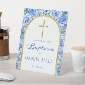 バプティスボーイモダンバラダスティブルーウェルカムサイン 台座サイン (インサイチュ)