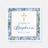 バプティスボーイモダンバラダスティブルーウォーター色 スタンダードカクテルナプキン (正面)