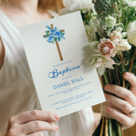 バプティスボーイモダンバラダスティブルー 招待状