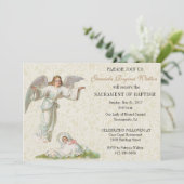 バプティスマルベビーガールエンジェルヴィンテージ招待状 招待状 (スタンド正面)
