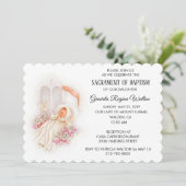 バプティスマルベビーガールピンクフラワーズ招待状 招待状 (スタンド正面)