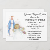 バプティスマルベビーガールヴィンテージヴァージンメアリー招待状 招待状 (正面/裏面)
