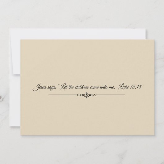 バプティスマルホーリーファミリーイエスメリーヨセフ招待状 招待状 (裏面)