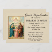 バプティスマルホーリーファミリーイエスメリーヨセフ招待状 招待状 (正面/裏面)