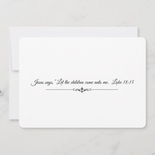 バプティスマル男の赤ちゃんブルーフラワーズ招待状 招待状 (裏面)