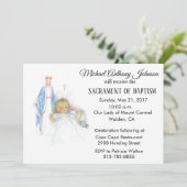 バプティスマル男の赤ちゃんヴィンテージヴァージンメアリー招待状 招待状 (スタンド正面)