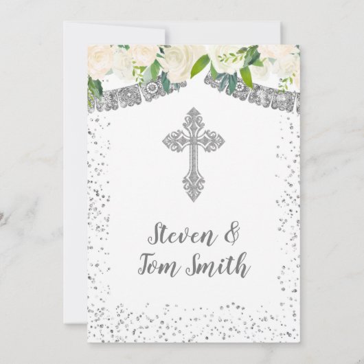  バプティスマンド誕生日フィエスタフローラツインズボーイ  招待状 (裏面)