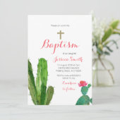 バプティスマ《キリスト教》洗礼式や命名式招待状-ベビーガール招待状 招待状 (スタンド正面)