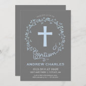 バプティスマ、《キリスト教》洗礼式や命名式招待状-男の赤ちゃん招待状 招待状 (正面/裏面)