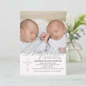 バプティスワードシルバーフォト招待状 招待状 (スタンド正面)