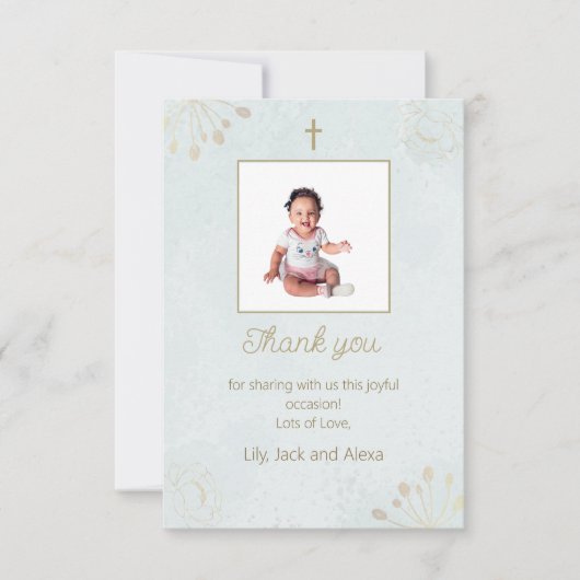 バプテエレガントィスサンキューカードベビー サンキューカード (正面)