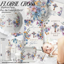 バプテエレガントィスモダンブルー・ウォーター・カラー・クロス 招待状