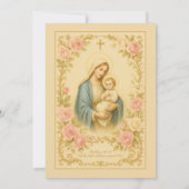 バプテエレガントスフローラマザーマ伝統的リー 招待状 (裏面)