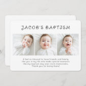 バプテシンプルスモダンシックスリーフォト サンキューカード (正面/裏面)