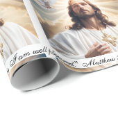 バプテスイエス聖霊マタイ3:17文字 ラッピングペーパー (ロールコーナー)