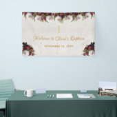 バプテスウェルカムブルゴーニュピーオンマーブルー金ゴールドクロス 横断幕 (トレードショー)